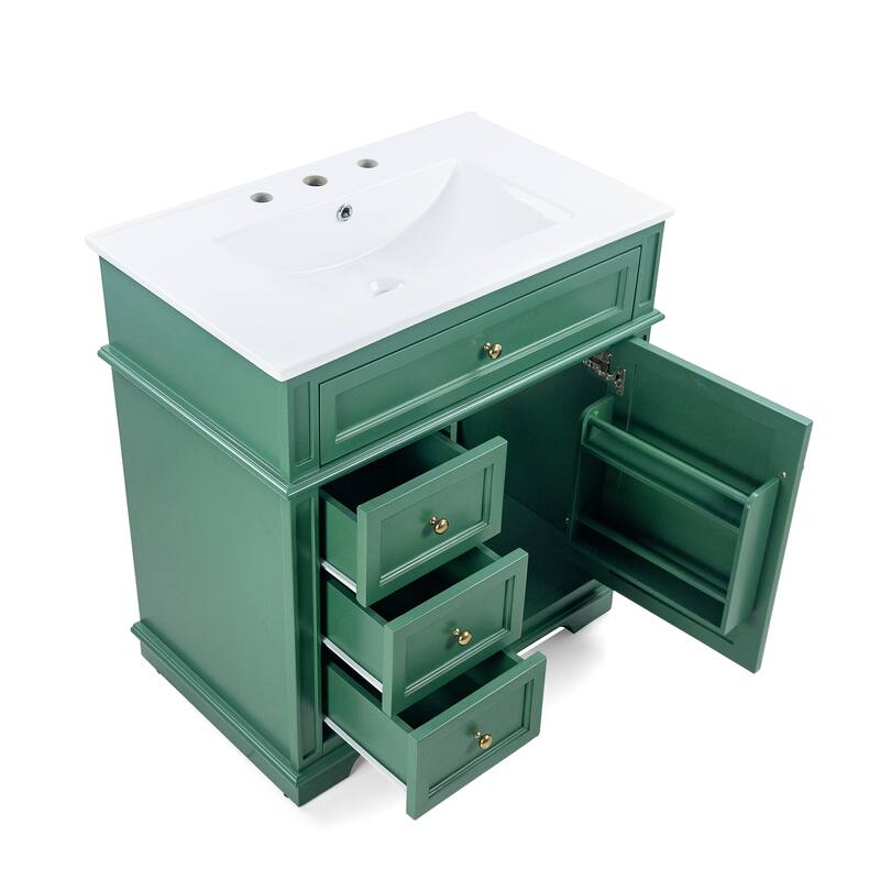 Christopher Knight Home - Beauchamp Freestanding 30-Inch Bathroom Vanity with Sink and Ample Storage