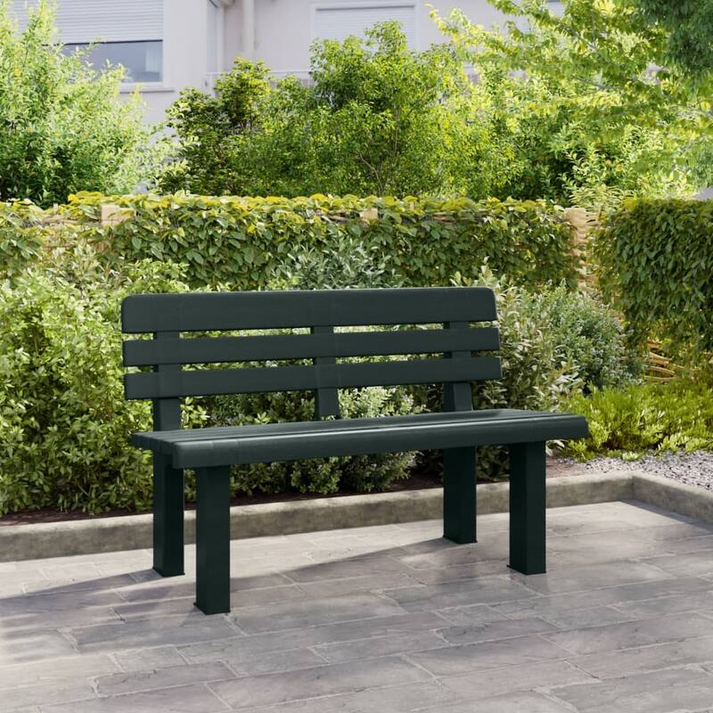 vidaXL Garden Bench Outdoor Bench Seat Balcony Patio Park Bench Polypropylene - 20.5 x 43.3 x 28.0