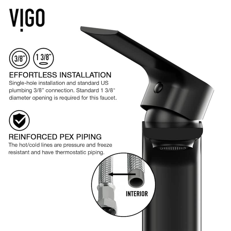 VIGO Norfolk 11" H Single Handle Single Hole Bathroom Vessel Faucet