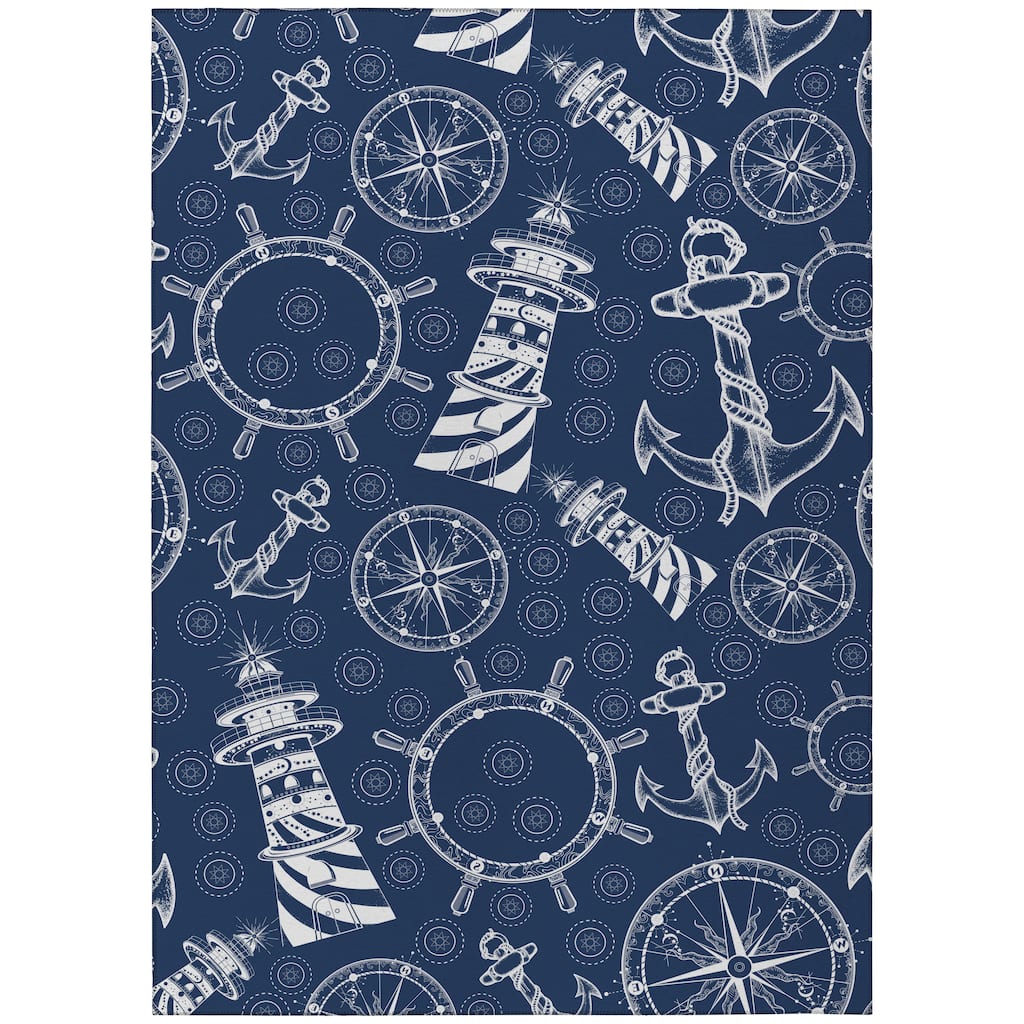 Indoor/Outdoor Harpswell Lighthouse Washable Rug