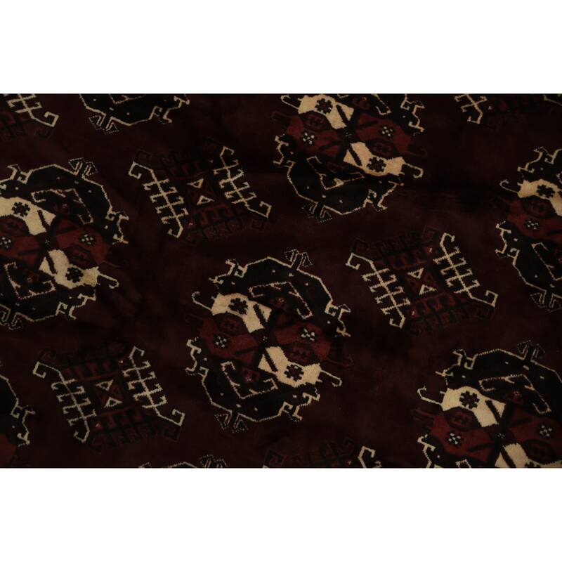 Hand Knotted Oriental 100% Wool Carpet Traditional All-Over Red Turkoman Area Rug - 12' 3'' X 9' 0''