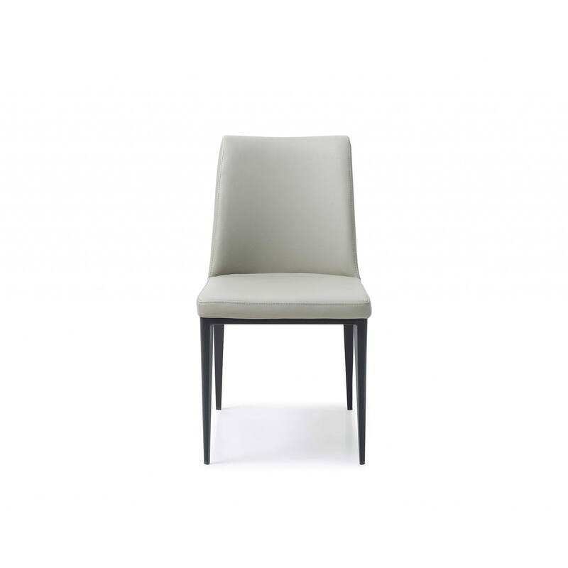 HomeRoots Set of Two Gray and Black Faux Leather Dining Side Chairs