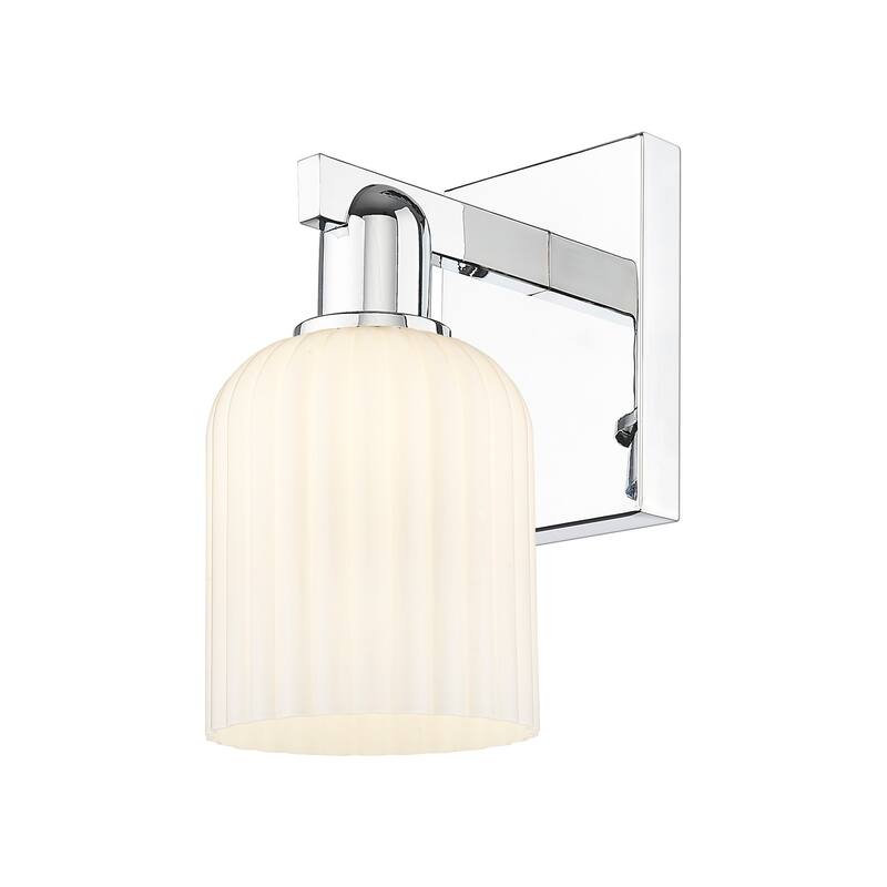 Innovations Lighting 716-1W-11-5 Bridal Veil Sconce Bridal Veil 11" - Polished Chrome / Gloss White