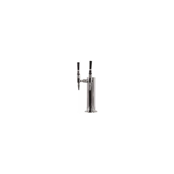 TapRite D4743DTKSS-SF2003 Twin Faucet Draft Beer Tower with Stout Faucet - Stainless Steel