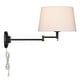 Wry Lighting Eleanor 1-light Swing Arm Wall Lamp in Matte Black and ...