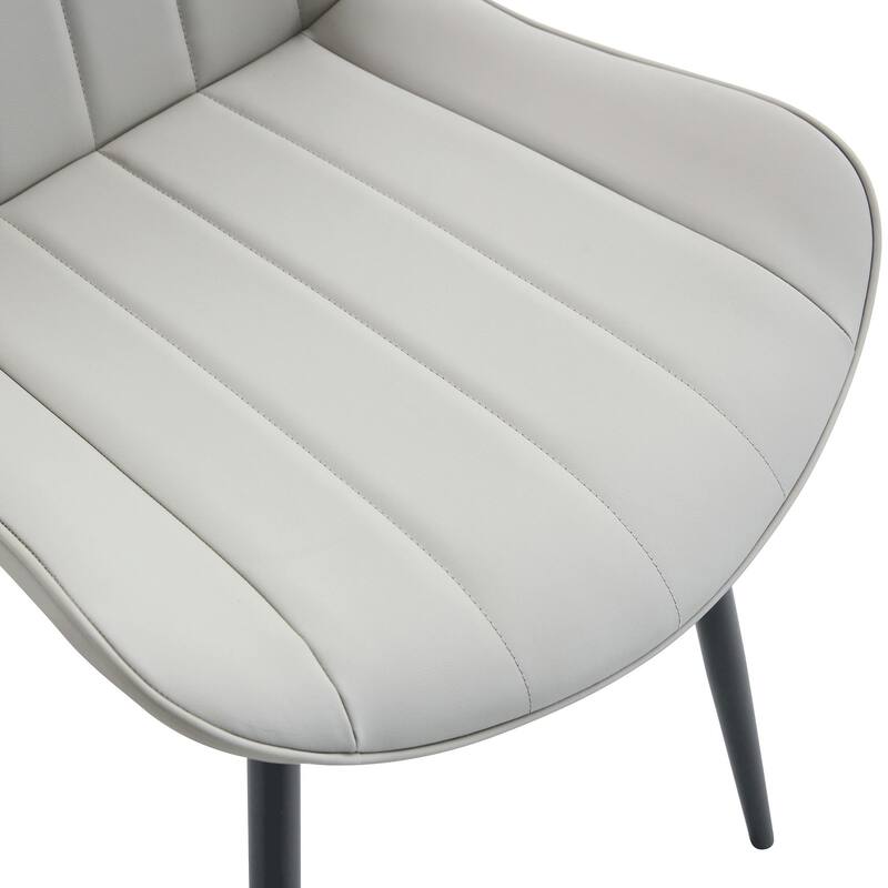 PU Dining Chair Set-Set of 4 - Gray