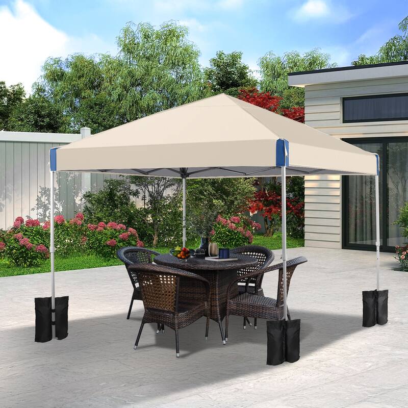Aoodor 10' x 10' Outdoor Pop Up Canopy Tent, Commercial Instant Reinforce Canopy