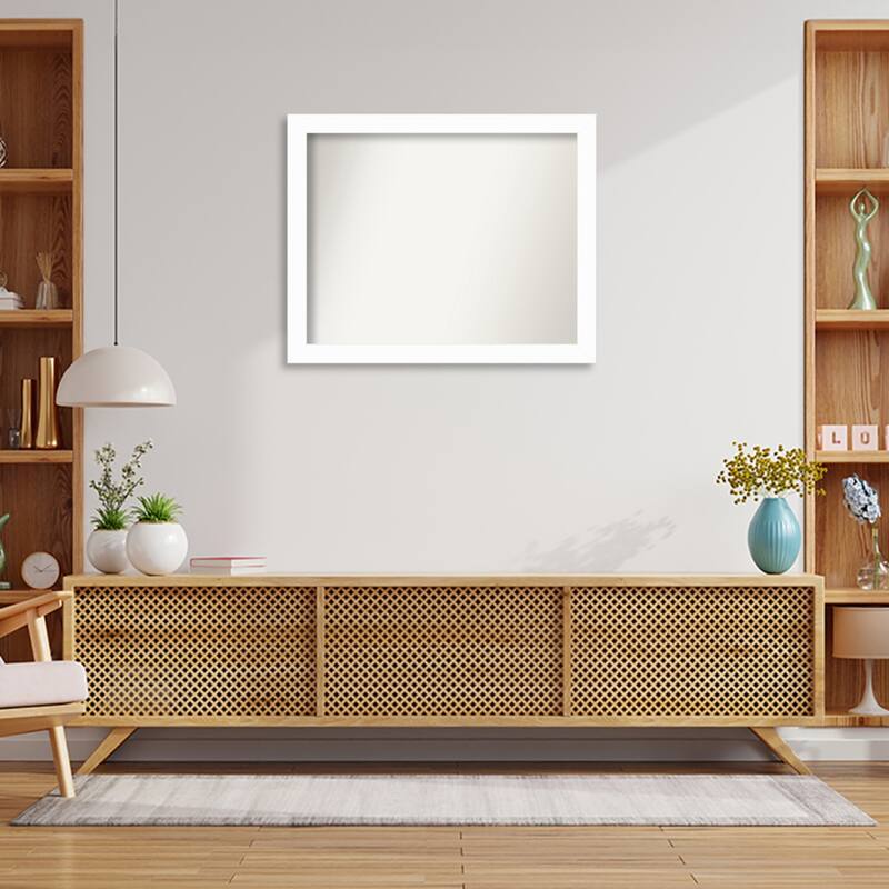 Basic Narrow Non-Beveled Wood Framed Wall Mirror