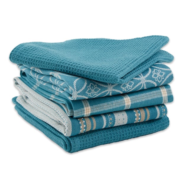 DII Assorted Kitchen Dishtowel & Dishcloths (Set of 5)