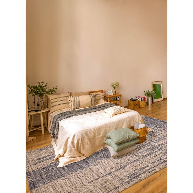 ECARPETGALLERY Hand Loomed Elysian Light Grey Wool Rug - 8'0 x 9'11