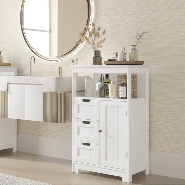 3-drawer Single Door Bathroom Storage Cabinet - 23.62"Wx34.0 - Bed Bath ...