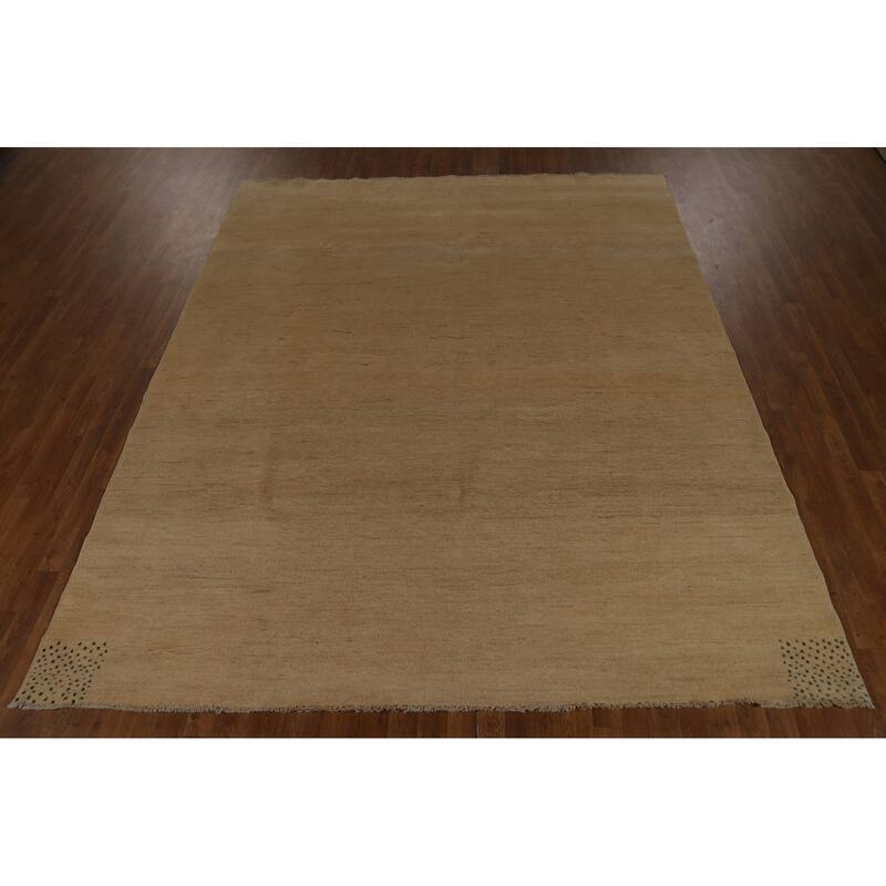 Solid Gabbeh Oriental Area Rug Handmade Wool Carpet - 8'2" x 9'11"