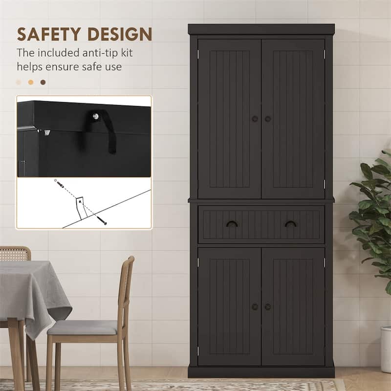 72" Kitchen Pantry,Tall Storage Cabinet,Freestanding Cupboard
