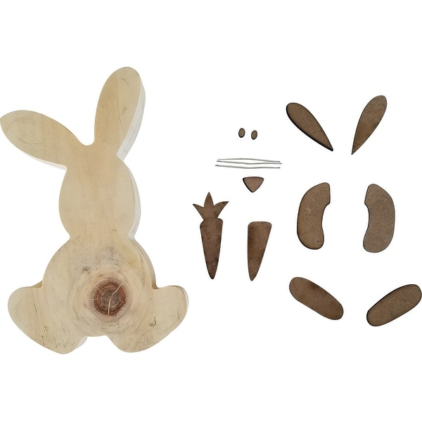 Foundations Decor Interchangeable "O" Wood Shape-Easter Bunny, 5.25"X7.75"