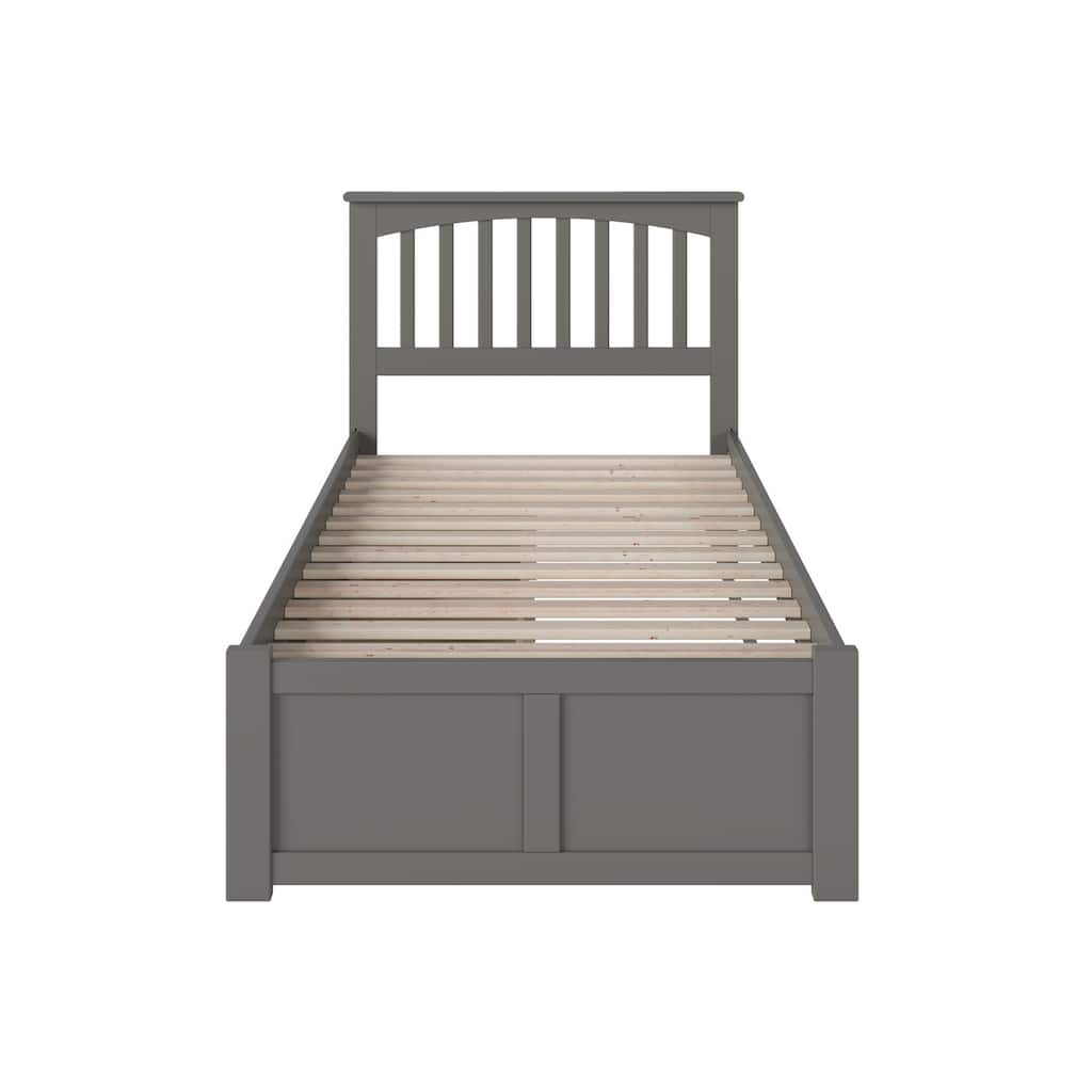 Rustic Platform Bed with Drawers - Grey Storage Bed Frame - Modern Bed with Footboard