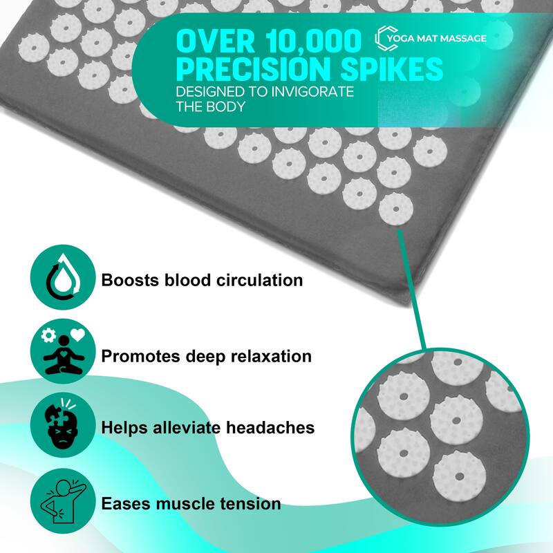 Sivan Health And Fitness Deluxe Acupressure Mat & Pillow Combo Set