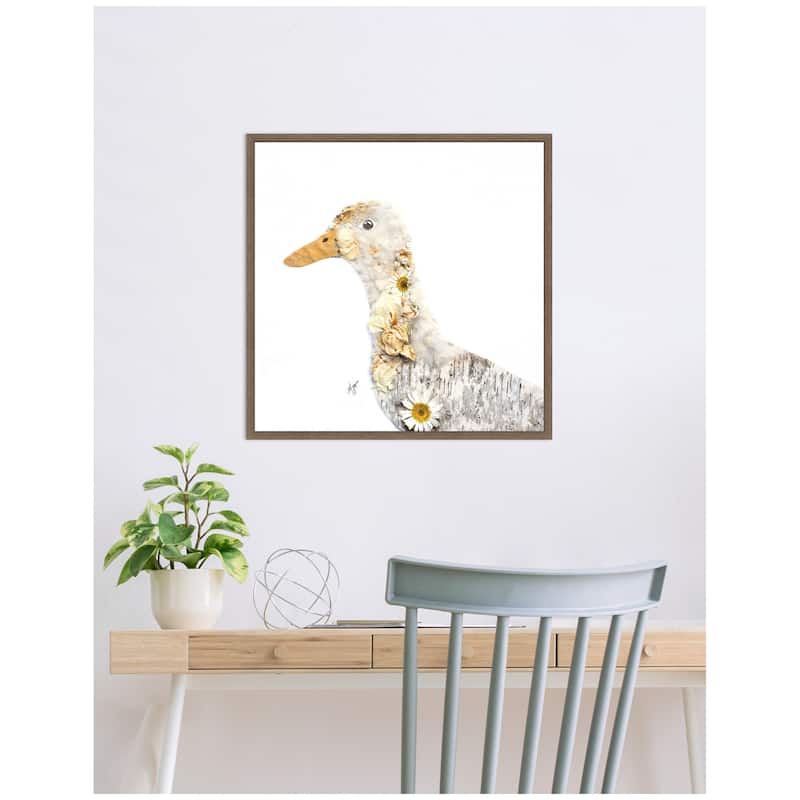 Kate and Laurel Duck No. 1 by Madeline Jeppesen Framed Canvas Wall Art Print