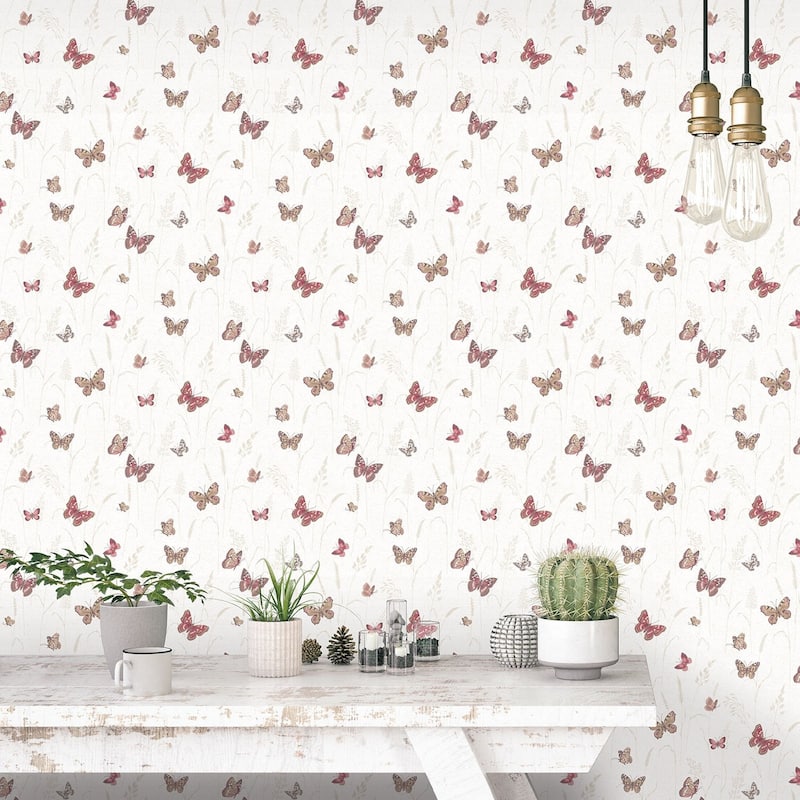 Galerie Wallcoverings Kitchen Recipes Butterflies Vinyl on Non-woven Matte Wallpaper Roll