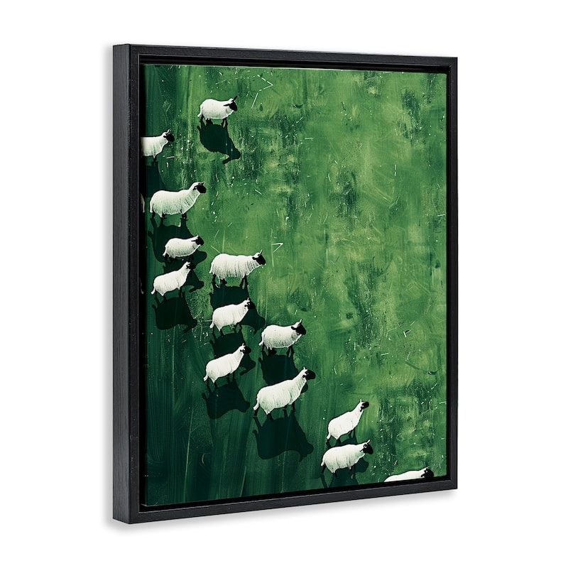 Stupell Wandering Sheep Abstraction Framed Floater Canvas Wall Art Design By Arlington Prints