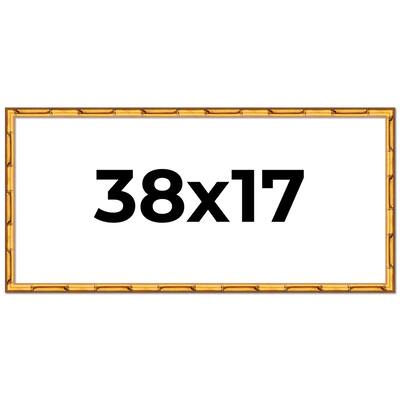 38x17 Frame Gold Bamboo Picture Frame Modern Photo Frame Includes UV Acrylic Shatter Guard Front Acid Free Foam Backing Board