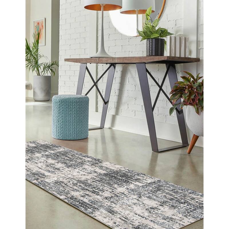 ECARPETGALLERY Machine Woven Claudia Grey Area Rug
