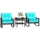 preview thumbnail 2 of 16, Outsunny Wicker Outdoor Rocking Chair Set, 3 Piece Patio Furniture Set with Padded Cushions and Storage Coffee Table