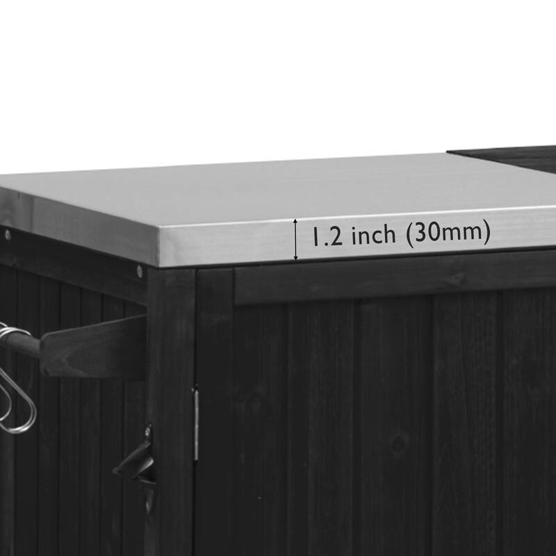 Outdoor Kitchen Island Grill Cart for Big Green Egg Grills with Stainless Steel Top and Storage Racks