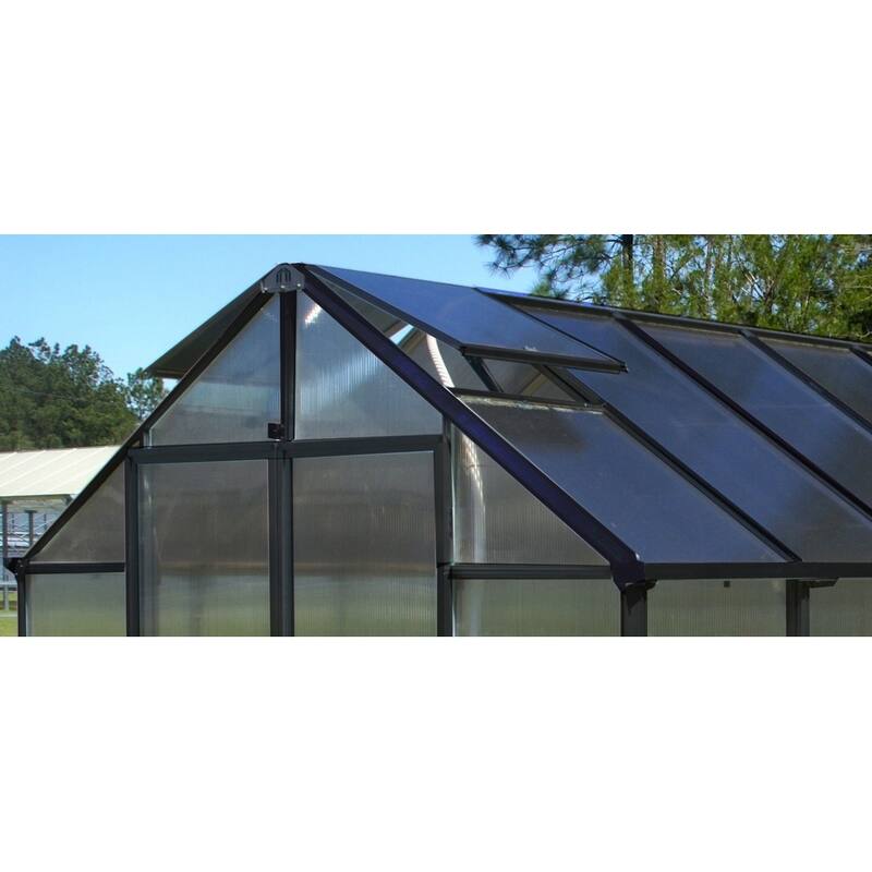 MONT 8 ft x 20 ft Mojave Edition Black Finish Greenhouse with Heater
