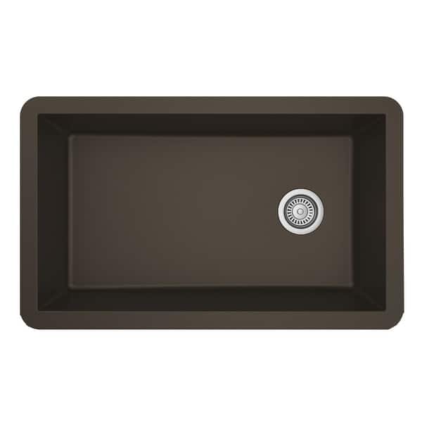 slide 2 of 16, Karran Undermount Quartz Single-bowl Kitchen Sink Brown