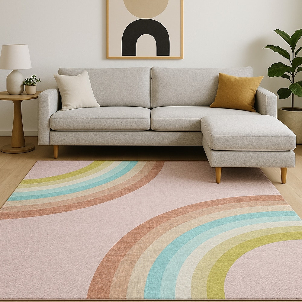 HomeRoots Juvenile/Youth Modern Rectangle Area Rug