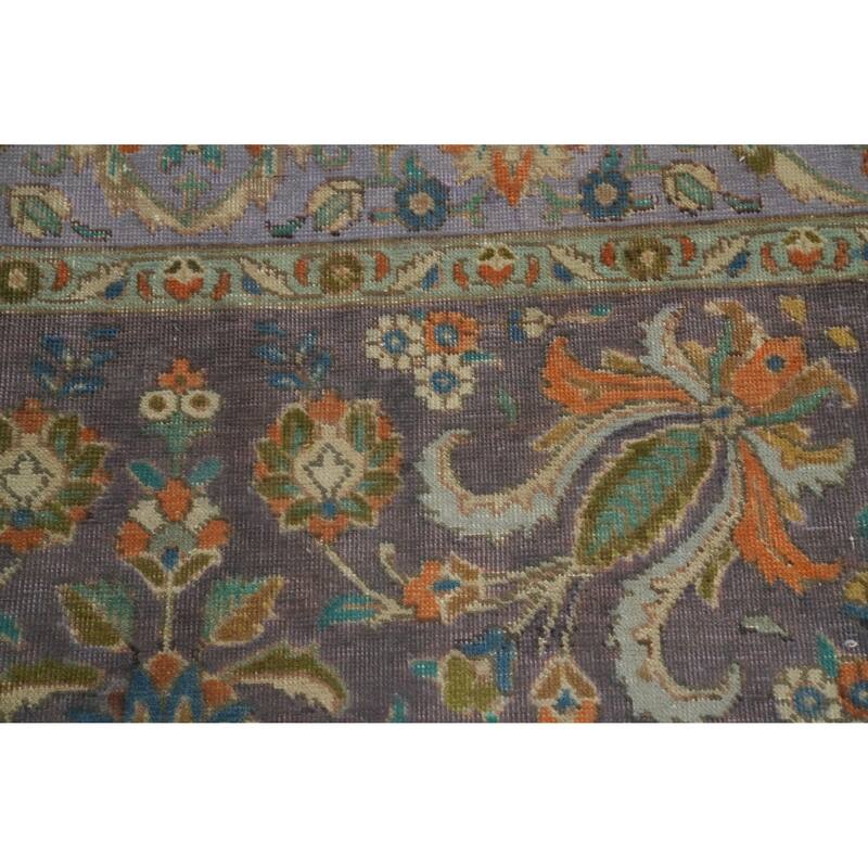 Hand Knotted Oriental 100% Wool Carpet Traditional Floral Purples Tabriz Area Rug - 6' 3'' X 4' 5''