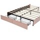 preview thumbnail 7 of 5, Full Size Upholstered Smart LED Bed Frame with 2 Storage Drawers and Chic Double Petal Headboard