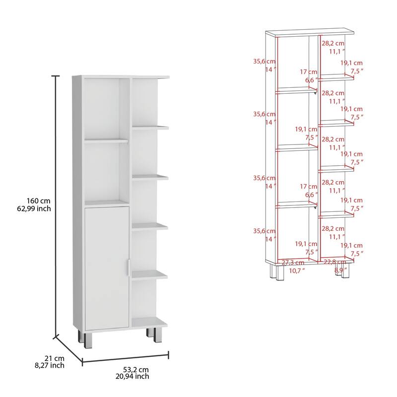 Crovie Linen 63-inch High Bathroom Cabinet Linen Storage