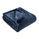preview thumbnail 35 of 69, Superior Classic Solid Fleece Blanket Plush Medium Weight Throw XL - Navy Blue
