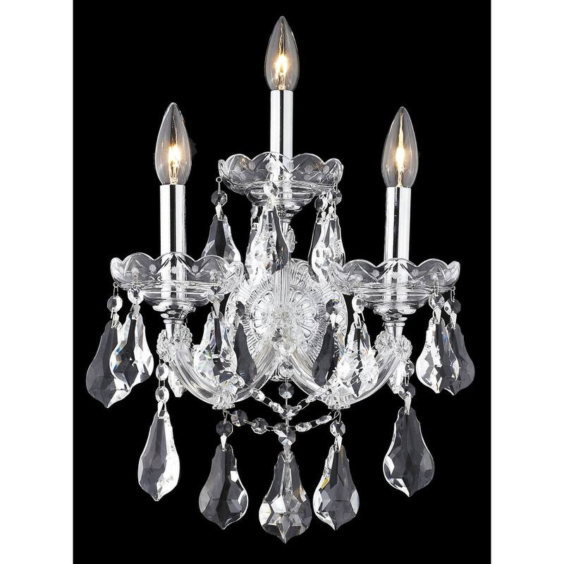 Fleur Illumination 3 light Chrome Wall Sconce - Chrome/royal cut crystals