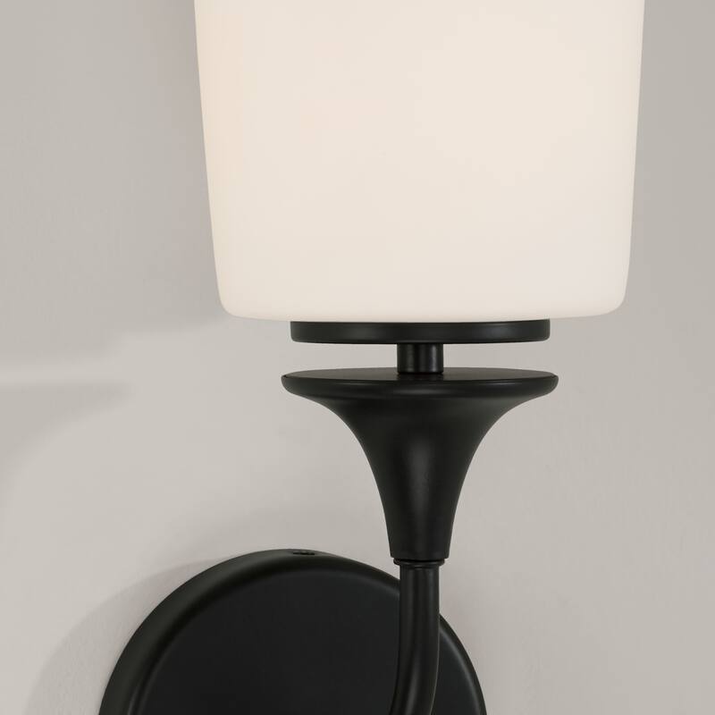 Presley 1-light Wall Sconce w-Soft White Glass