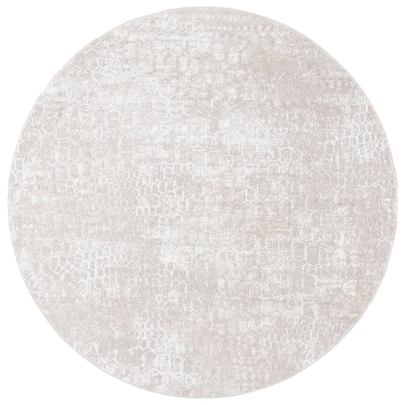 SAFAVIEH Carter Veronique Modern & Contemporary Rug - 6'7" Round - Ivory/Taupe