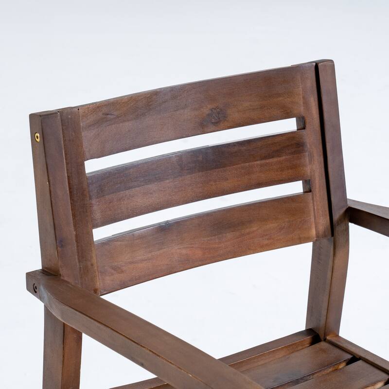 Acacia Wood Patio Armchair Set of 2
