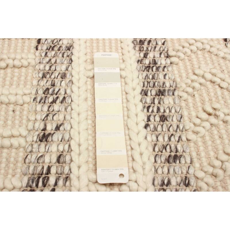 ECARPETGALLERY Braid weave Sienna Cream Wool Rug - 5'2 x 7'7