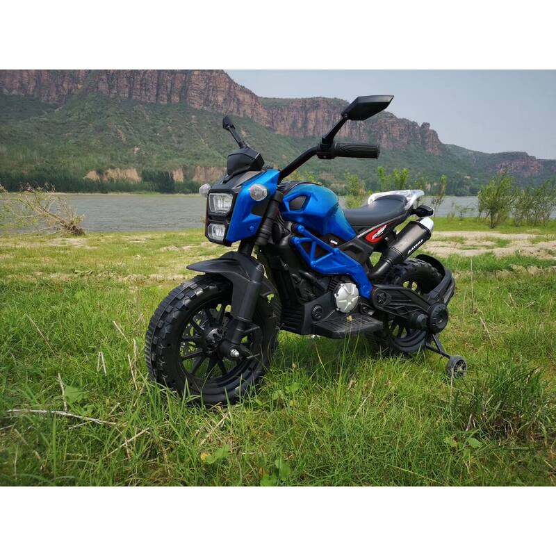 Kids 12V Ride-On Electric Dirt Bike with Manual Throttle, Soft Seat, and Safety Features