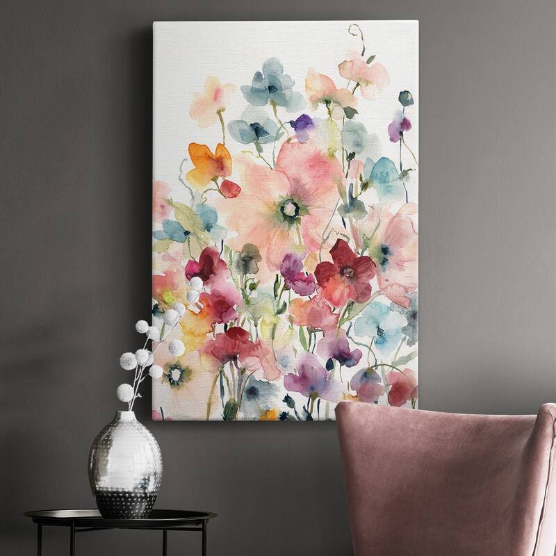 Poppies and Sweetpeas Premium Gallery Wrapped Canvas - Ready to Hang