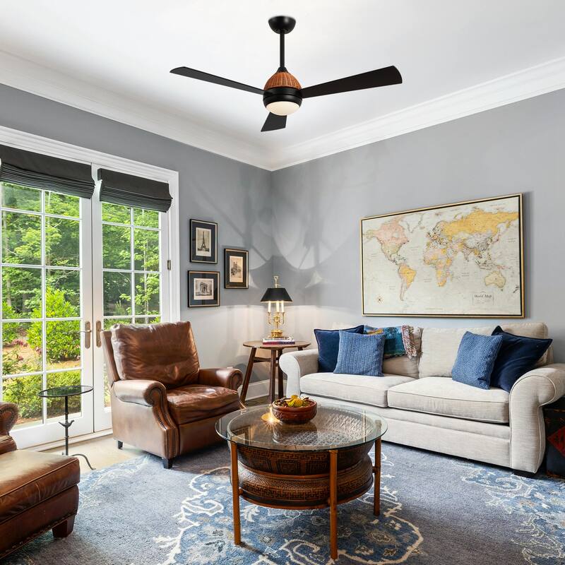 52" 3-Blade Ceiling Fan with LED Light and Remote Control