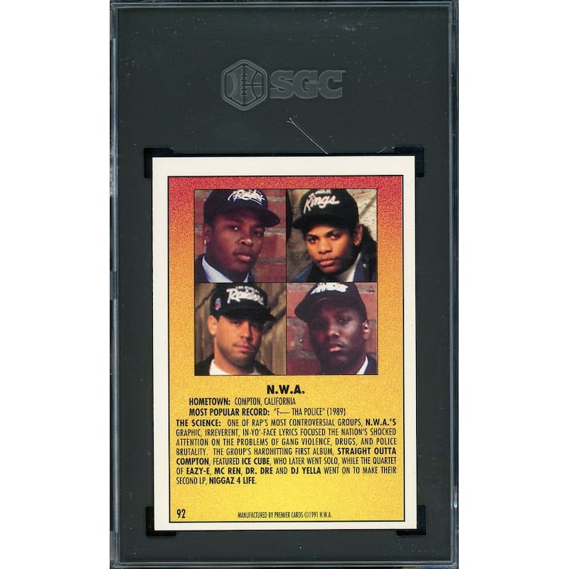 NWA 1991 Premier Rap Pack Card #92 Graded SGC 9 - 8'6" x 11'6"