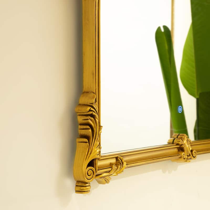 VITI Baroque Revival Ornate Golden Frame PU Mirror - Bathroom, Bedroom, Living Room - Silver