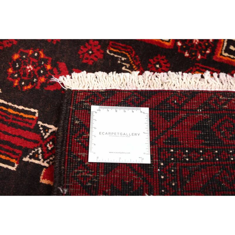 ECARPETGALLERY Hand-knotted Teimani Black, Red Wool Rug - 3'2 x 6'2