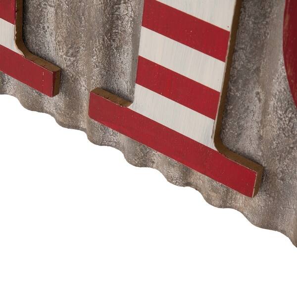 Shop Glitzhome 36 L Rustic Metal And Wooden Patriotic Wall Decor