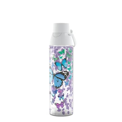 Tervis Blue Endless Butterfly Made in USA Double Walled Insulated Travel Tumbler, Classic - 24oz Venture Lite Water Bottle