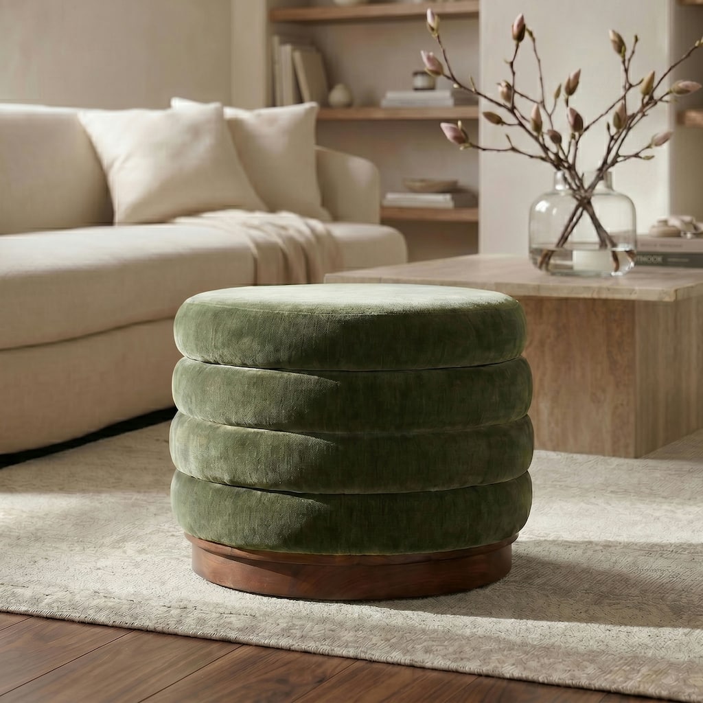 Poly & Bark Paros Velvet Storage Ottoman