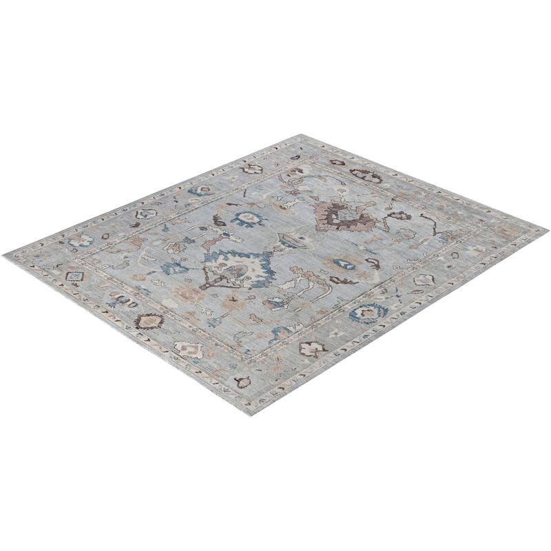 Oushak One-of-a-Kind Hand-Knotted Area Rug - Blue - 8' 2" x 9' 7"
