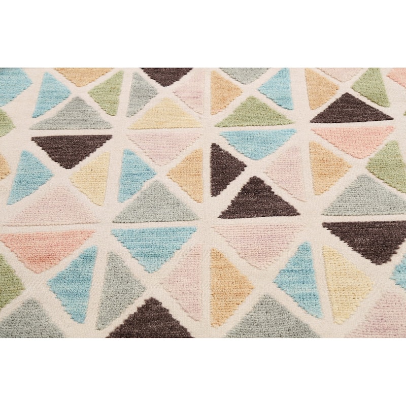 Contemporary Moroccan Oriental Area Rug Wool Handmade Carpet - 4'7" x 6'6"